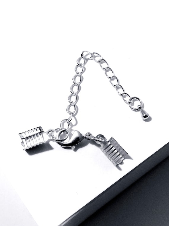 24 Ends Set with Lobster Clasp and Extender Chain Necklace DIY Silver 6*13mm