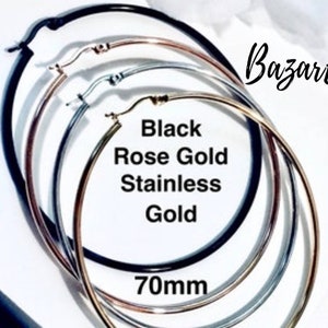 316L Stainless steel HOOP EARRINGS Jewelry, Thin Light Minimalist Simple Classic Hoop stainless earrings, black earrings rose gold hoops