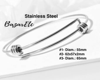 2pc Stainless Steel Charm Bracelet Bangle: DIY Jewelry Making