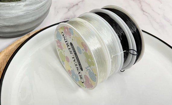 Elastic Beading Cord – Clear or Black, Jewelry Stretch String (0.6-1.0mm)