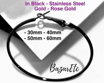 Créoles en acier inoxydable clair : fines, style minimaliste