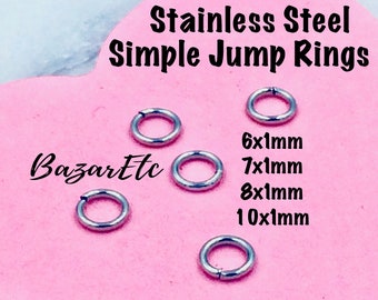 Stainless Steel Jump Rings, Jewelry Making Supplies (6/7/8/10x1mm)