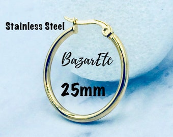 Boucles d'oreilles créoles en acier inoxydable 316L : style minimaliste et léger