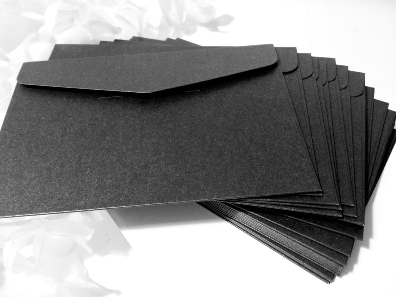 BULK 15 to 25 5x7 Envelopes BLACK Shiny 250gr Cardboard Etsy