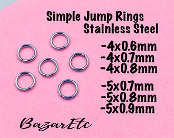 100pcs Stainless Steel Jump Rings, DIY Jewelry Findings (4x0.6mm)