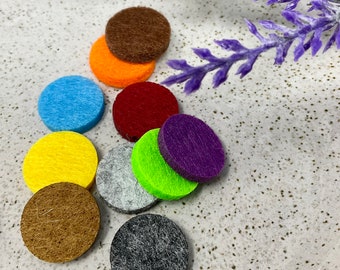 5 Felt Pads for Locket 25mm or 30mm - Essential Oil - Aromatherapy -Diffusing Perfume - Cabochons - Craft Jewelry - Aromatherapy felt pad