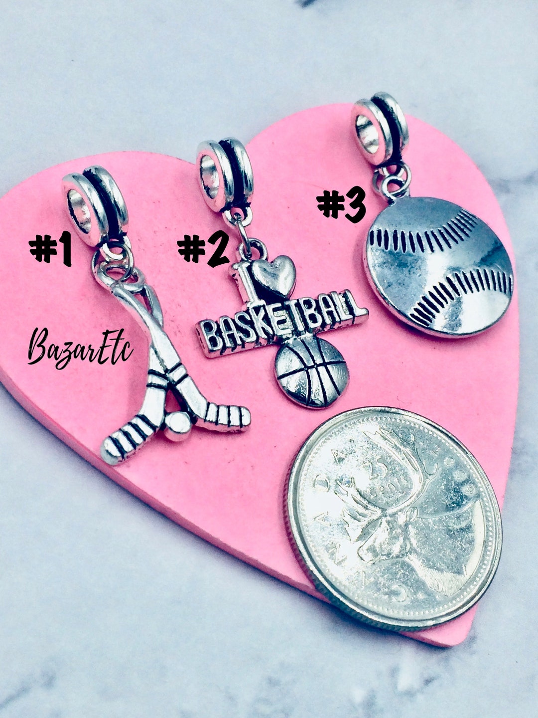 1pc or BULKS SET SPORT Charms Collection Antique Silver Etsy