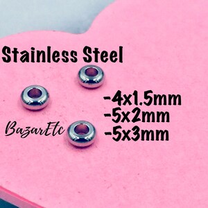 10pcs - SPACERS - Stainless Steel - Bead - Jewelry Making - Round Cap - Separator - Metal Ring Donut - Washer - Interval -Extension - Extra