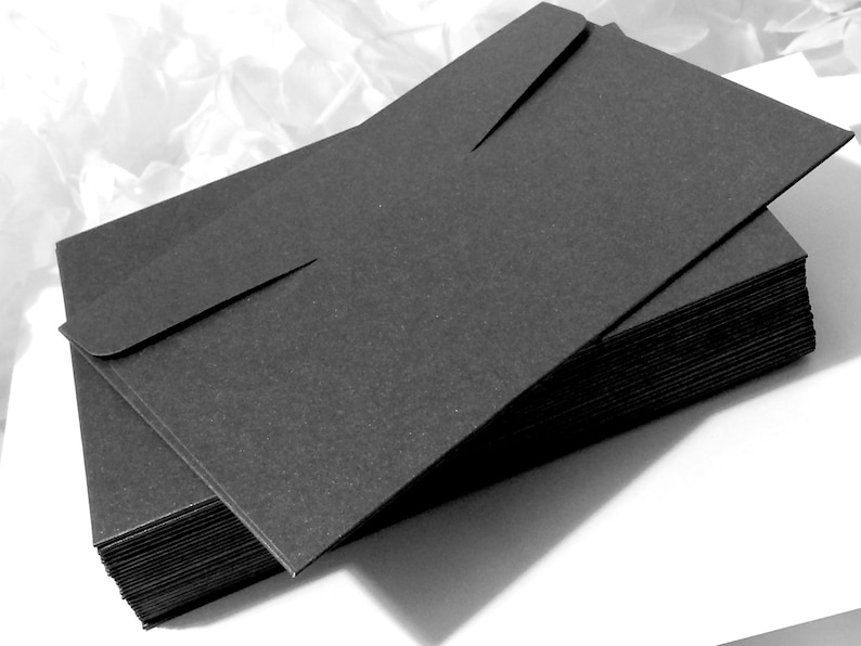 BULK 15 to 25 5x7 Envelopes BLACK Shiny 250gr Cardboard Etsy