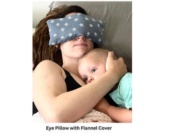 Aromatherapy Eye Pillow, Flax Seed Filled, with Washable Flannel Cover, to Heat in the Microwave