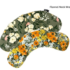 Flannel Neck Wrap, Flax Seed Heating Pad, for Natural, Soothing Pain Relief. Aromatherapy Options