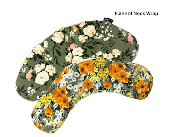 Flannel Neck Wrap, Flax Seed Heating Pad, for Natural, Soothing Pain Relief. Aromatherapy Options