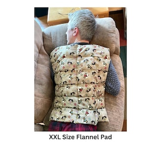 XXL size flannel flax seed heating pad, microwavable for back, leg, or shoulder pain or as a weighted blanket for comfort or pain relief
