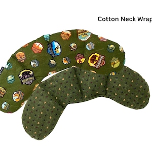 Bomullshalsbandage, linfrön kallpåse för mild, lugnande smärtlindring. Aromaterapialternativ