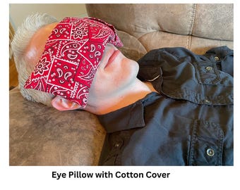 Aromatherapy Eye Pillow, Flax Seed Filled, with Washable Cotton Cover, to Heat or Freeze