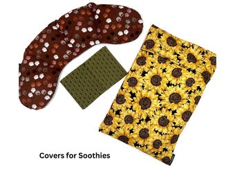 Covers for Soothies, removable, washable, cotton and flannel, all sizes