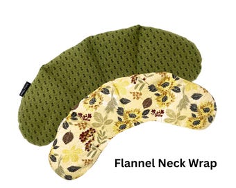 Flannel Neck Wrap, Flax Seed Heating Pad, for Natural, Soothing Pain Relief. Aromatherapy Options