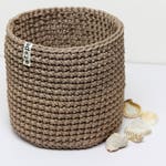 Brown crochet basket,Rope basket,Storage basket,Nursery basket,Children storage basket, Toys storage, Summer home decor, Nursery storage