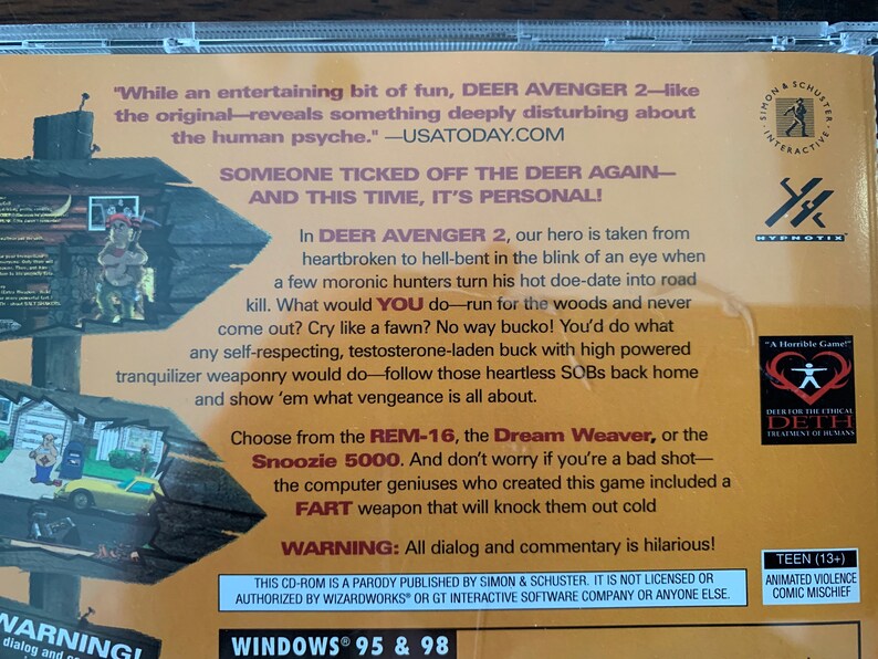 Deer Avenger 2 Windows Mac Game CD Rom