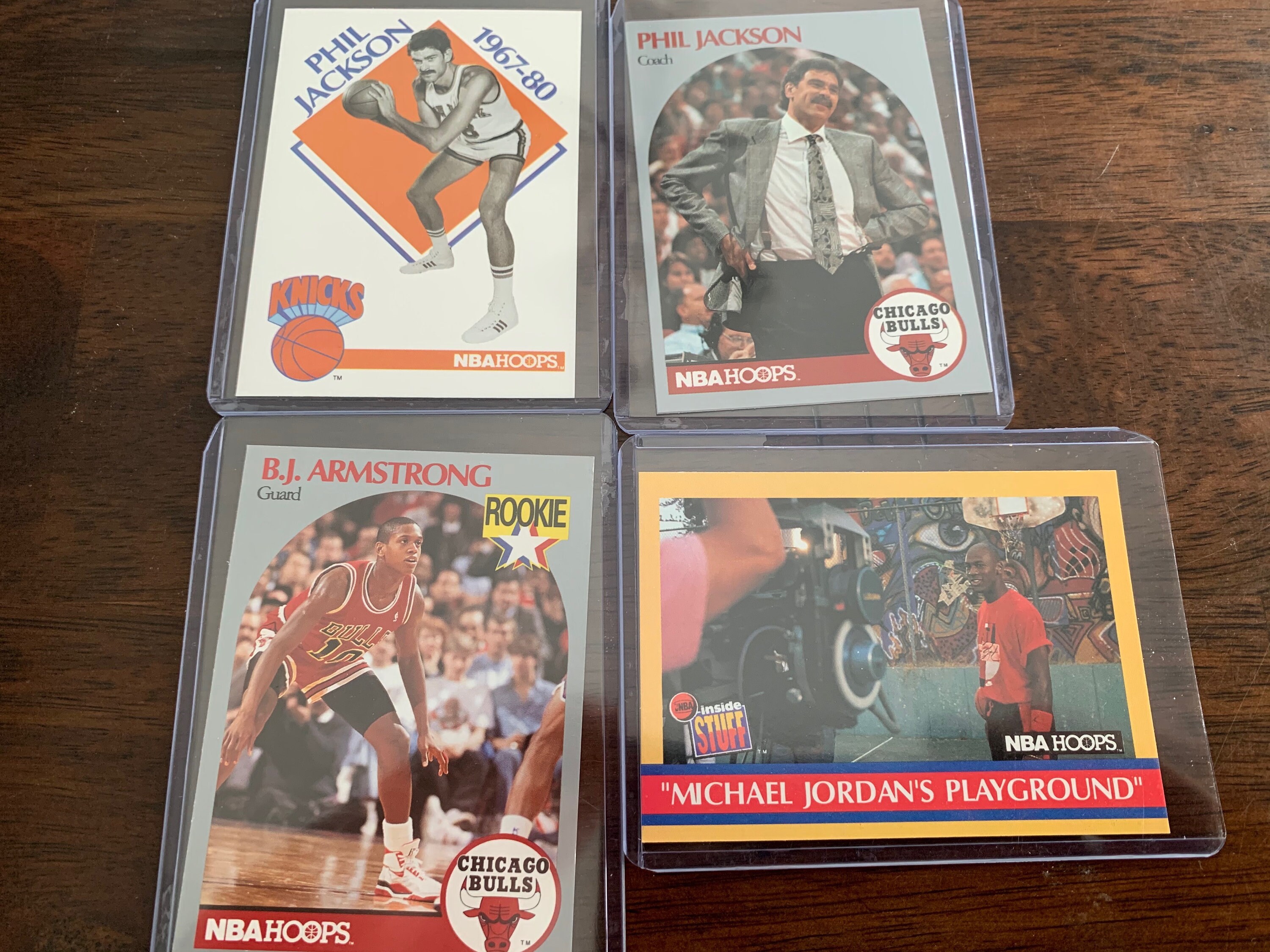 NBA Hoops 1990 Card Set 4 Cards Phil Jackson B J Etsy
