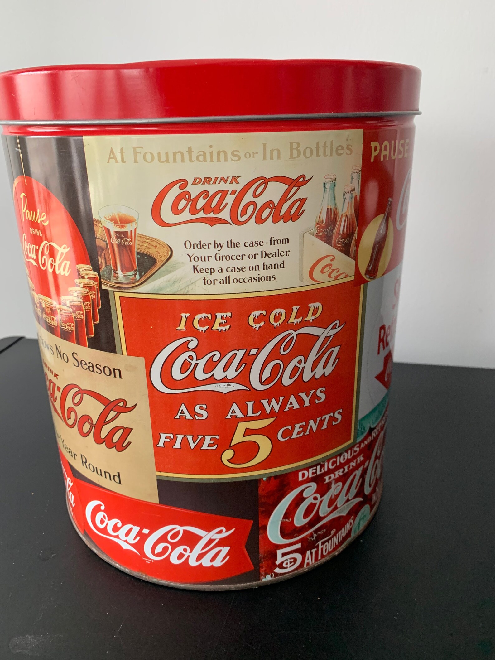 Cocacola Coke Popcorn Tin Can With History of Logos Vintage Etsy Canada