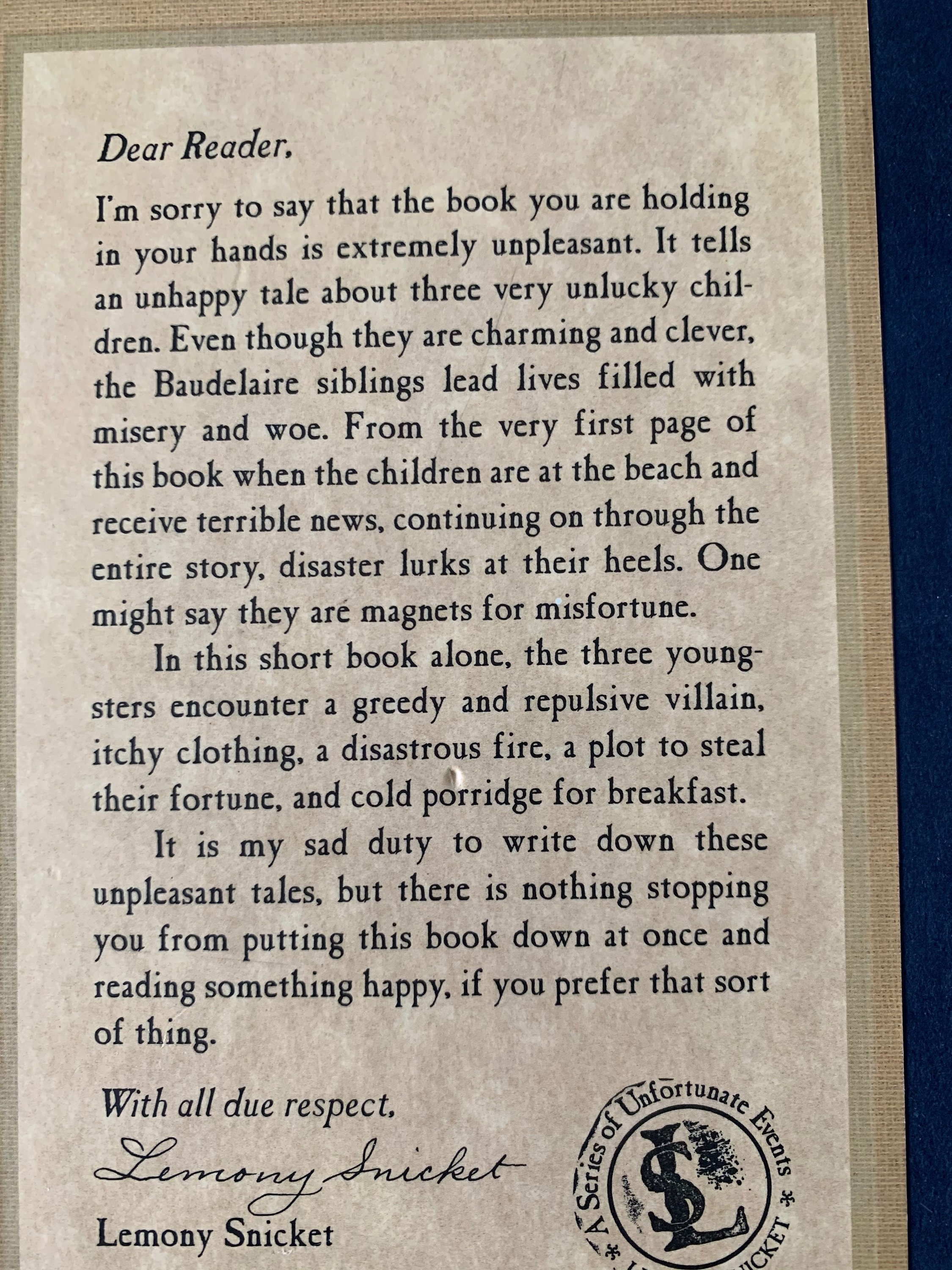 a series of unfortunate events the bad beginning book a series of unfortunate events the bad beginning book
