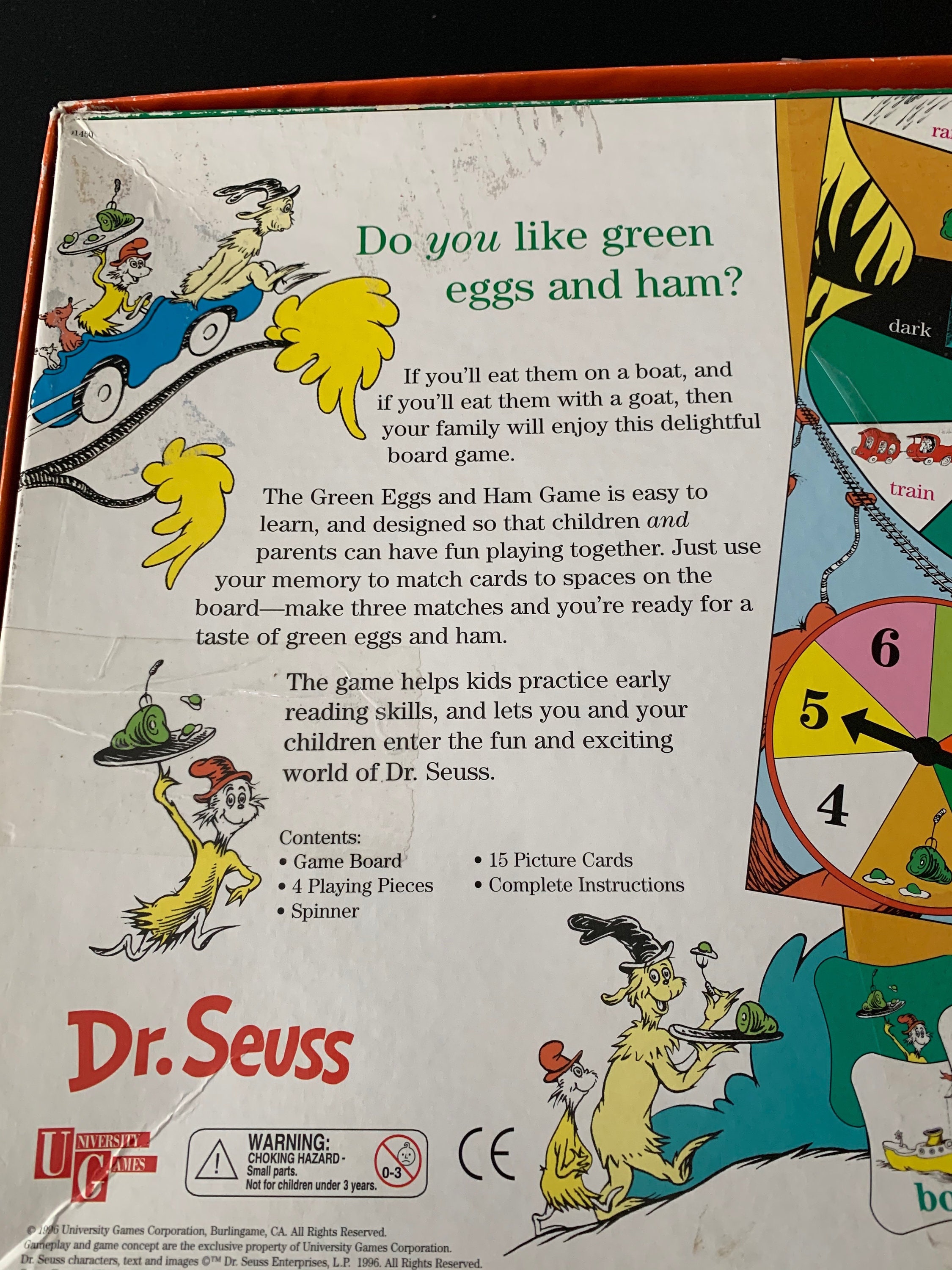 Green Eggs And Ham Board Game Dr. Seuss 1990's Etsy