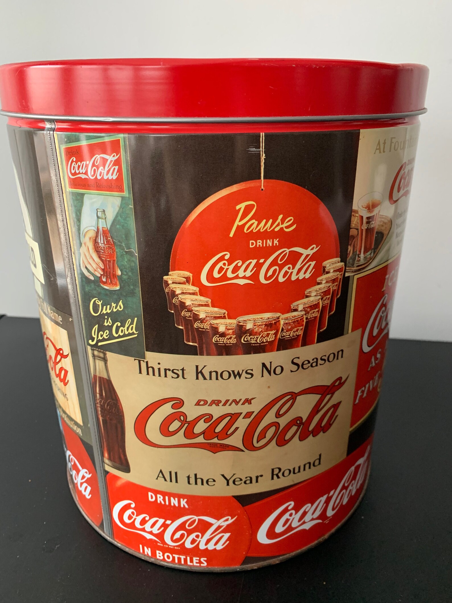 Cocacola Coke Popcorn Tin Can With History of Logos Vintage Etsy Canada