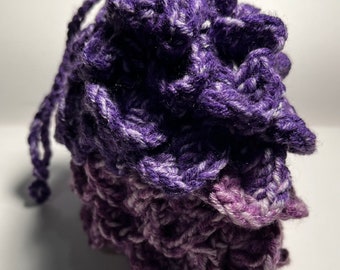 Purple Ombre Dragon Egg dice bag drawstring pouch