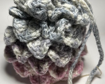 Gray and Pink Dragon Egg dice bag drawstring pouch