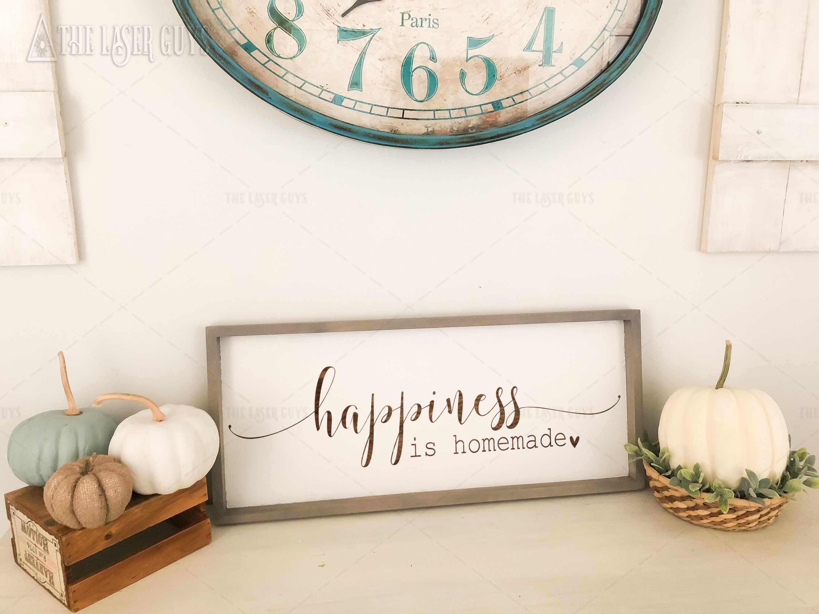 Happiness is homemade Rustic Farmhouse Sign HANDMADE 8 x 18 inches 