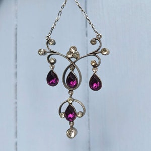 Antique Georgian Revival Paste and Silver Necklace