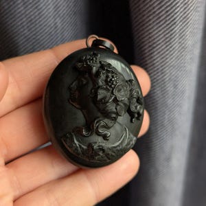 Antique Vulcanite Cameo Locket