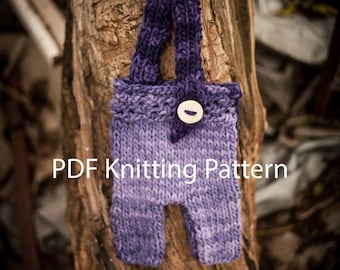 PDF Knitting Pattern, Easy knit pant, Knit baby pants, Pattern Newborn Pants With Suspenders, Knitting Pattern - Knit Newborn Pants Pattern