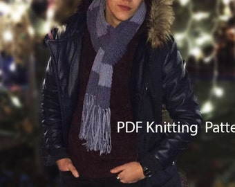 KNITTING SCARF PATTERN Scarf with fringes for men Scarf Pdf Pattern Instant Download Digital Scarf Knitting Unisex menswear fall winter
