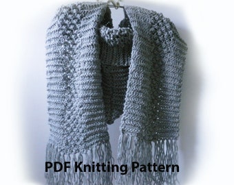 Knitting pattern Hooded Scarf / Pattern PDF knitted Hooded Scarf / instant download / knitting patterns for women/ Hood Scarf Sewing pattern