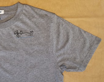 Handbesticktes Otter T-Shirt | 100% Bio-Baumwolle