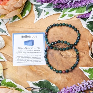 Heliotrope Bracelet / Facet Faceted Diamond Beads 6mm High Grade Quality Genuine Natural Gemstone Stone Jewelry Men Women Crystal Bead Gem