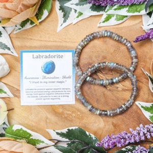 Labradorite Bracelet / Rondelle Beads 6mm High Grade Quality Genuine Natural Gemstone Stone Beaded Carved Jewelry Men Women Crystal Bead Gem