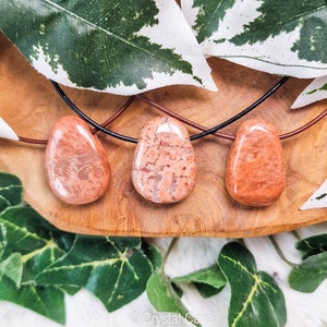 Rosophia Polished Necklace Pendant - Drilled Stone Jewelery - Oval Shape Bead Healing Gemstone Rare Fertility Femininity • Wisdom • Love