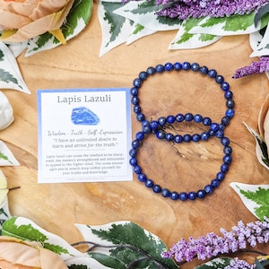 Lapis Lazuli Bracelet / Facet Faceted Diamond Beads 6mm High Grade Quality Genuine Natural Gemstone Stone Jewelry Men Women Crystal Bead Gem