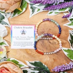 Chakra Bracelet / Round Beads 6mm High Grade Quality Genuine Natural Gemstone Stone Beaded Carved Jewelry Men Women Crystal Bead Gem