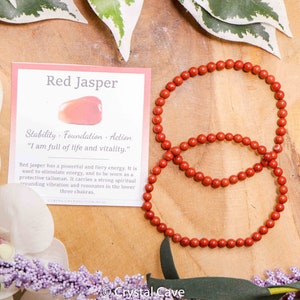 Red Jasper Bracelet / Round Beads 4mm High Grade Quality Genuine Natural Gemstone Stone Beaded Jewelry Men Women Crystal Bead Gem Rock