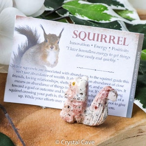 Soapstone Squirrel - Spirit Animal Totem Power Gemstone Crystal Stone Statue Home Sculpture Altar Natural Decoration Interior Gift Carving