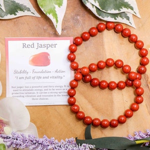 Red Jasper Bracelet / Round Beads 8mm High Grade Quality Genuine Natural Gemstone Stone Beaded Jewelry Men Women Crystal Bead Gem Rock
