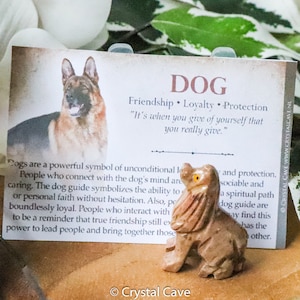 Soapstone Dog - Spirit Animal Totem Power Gemstone Crystal Stone Statue Home Sculpture Altar Natural Decoration Interior Gift Carving Peru