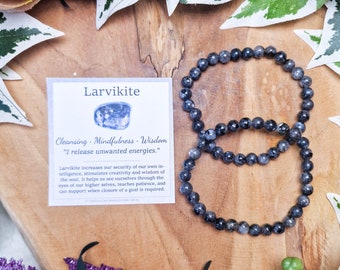 Larvikite Bracelet / Round Beads 6mm High Grade Quality Genuine Natural Gemstone Stone Beaded Jewelry Men Women Crystal Bead Gem Rock