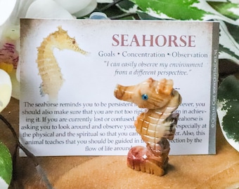 Soapstone Seahorse - Spirit Animal Totem Power Gemstone Crystal Stone Statue Home Sculpture Altar Natural Decoration Interior Gift Carving