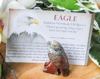 Soapstone Eagle - Spirit Animal Totem Power Gemstone Crystal Stone Statue Home Sculpture Altar Natural Decoration Interior Gift Carving Peru