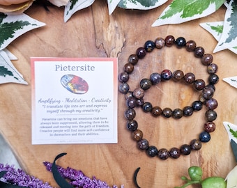 Pietersite Bracelet / Round Beads 8mm High Grade Quality Genuine Natural Gemstone Stone Beaded Jewelry Men Women Crystal Bead Gem Rock